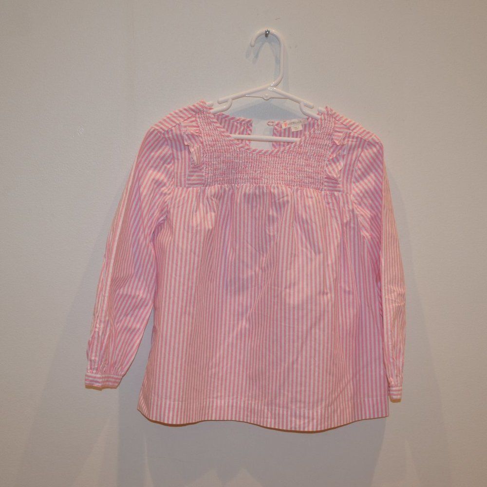 crewcuts Girls (10) Pink White Striped Blouse